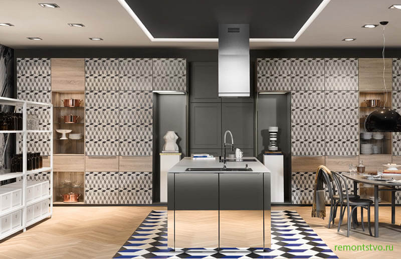 Дизайн черно-белой кухни