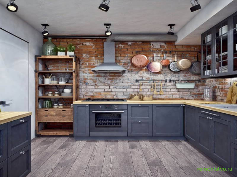 Классический дизайн кухни в стиле лофт